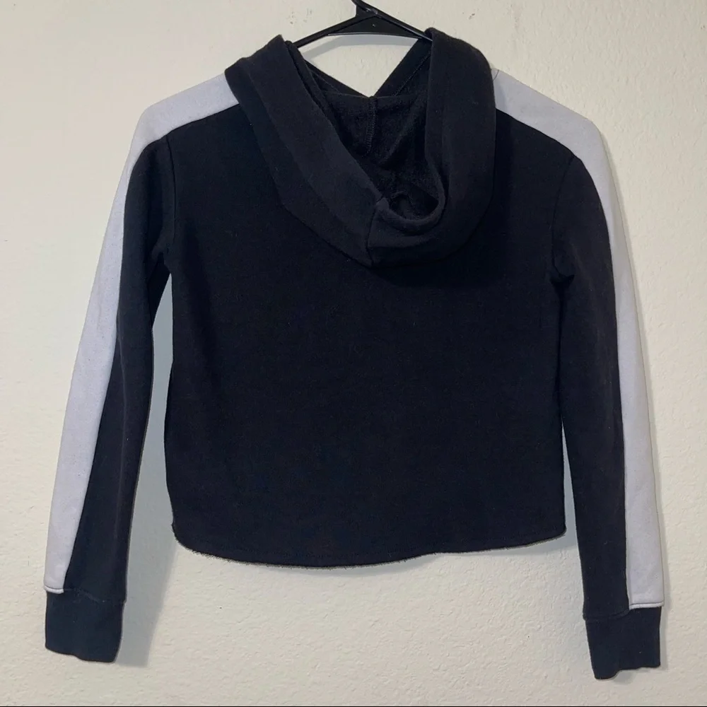 Justice “Justice” Black and White Cropped Hoodie